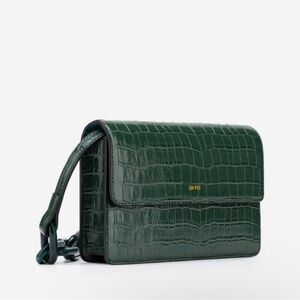 JW PEI Julia Chain Strap Detail Croc Embossed Purse